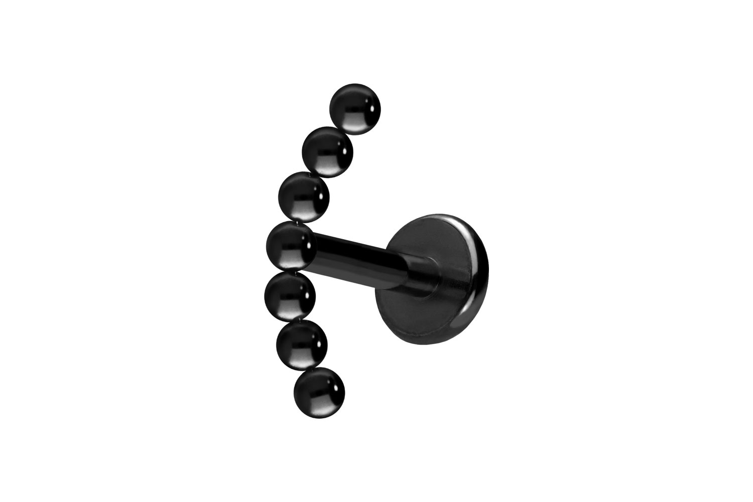 Titan Labret Piercing mit Push Fit 7 KUGELN